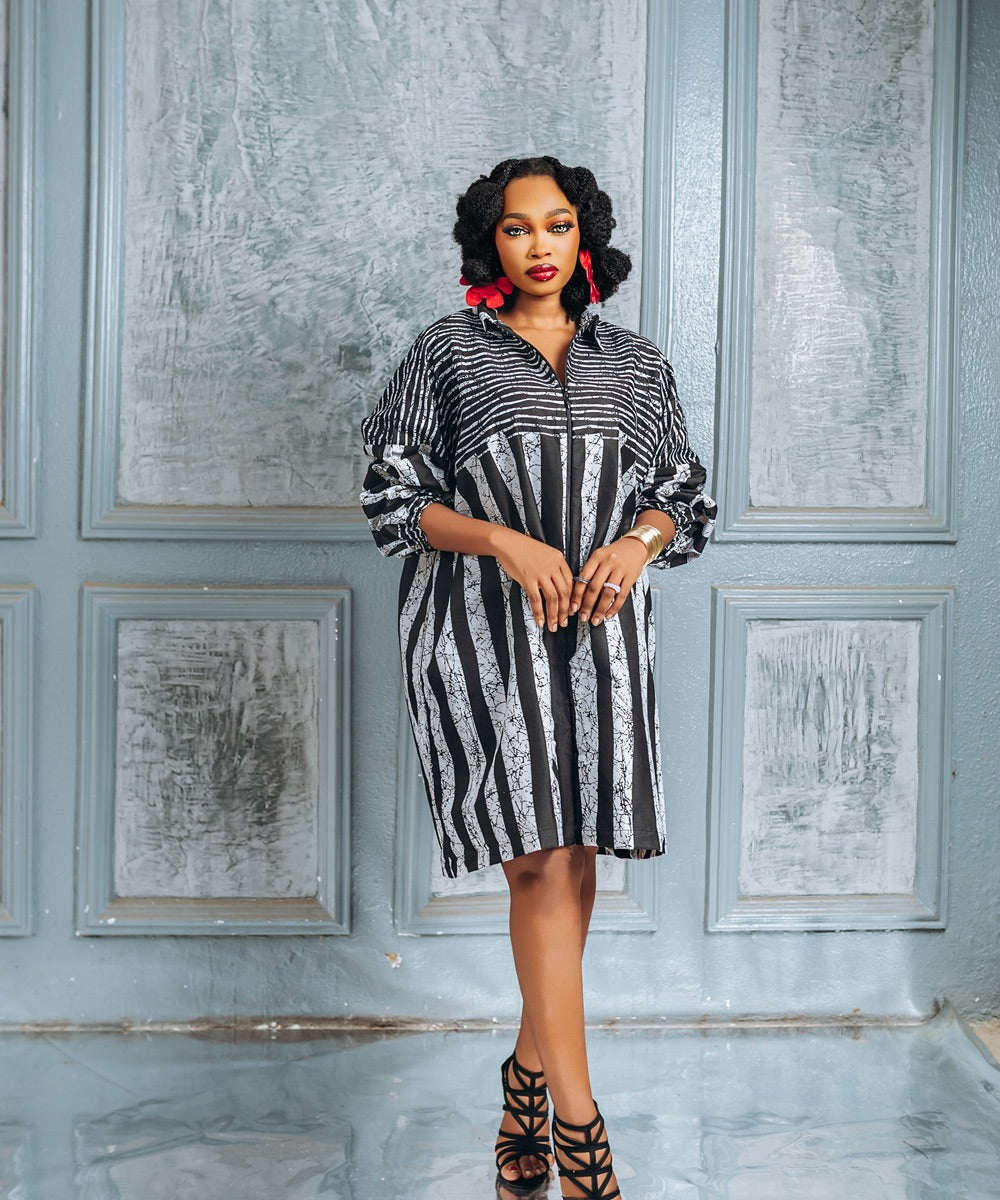 The Nia Short Shirt Dress - Multicoloured