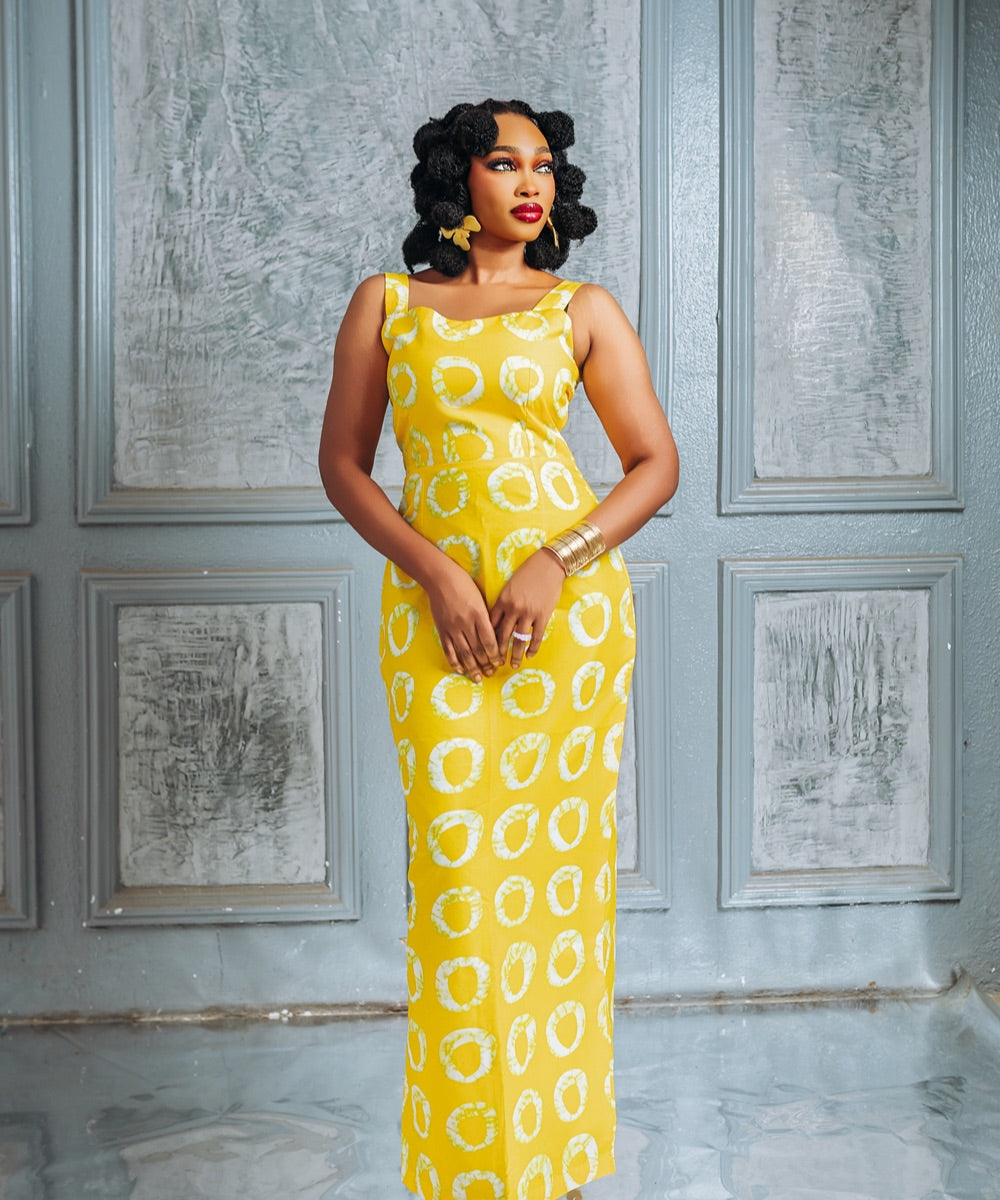 The Nia Sleeveless Long Gown With Cover Overall -  Multicoloured
