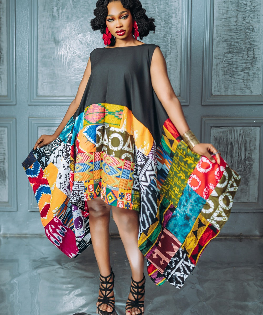 The Nia High Low Gown - Multicoloured