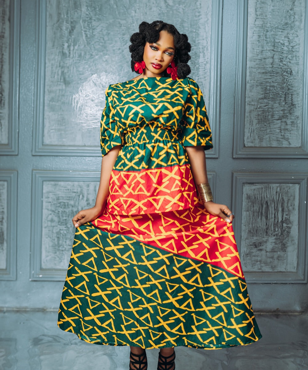 The Nia Two Piece Top and Skirt - Multicoloured