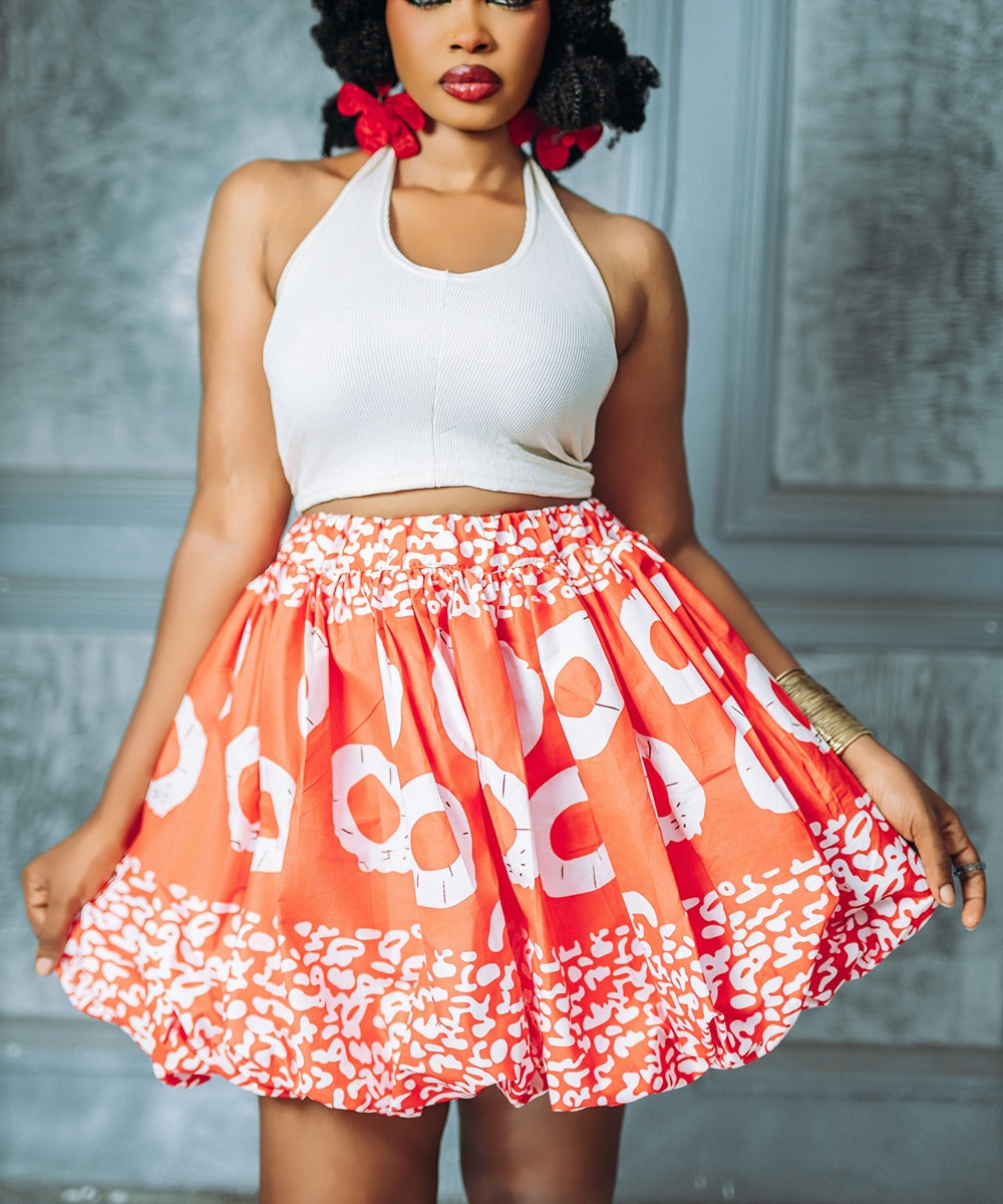 The Nia Patterned Flared Skirt - Multicoloured
